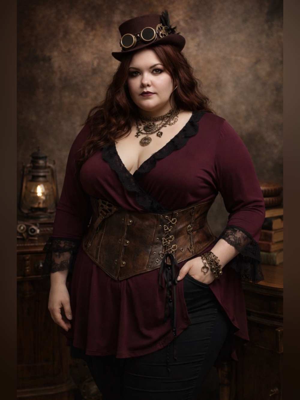 Dare To Wear Lace Corset Tunic Sz 4X Whimsigoth Witchy Fairy Steampunk Dark